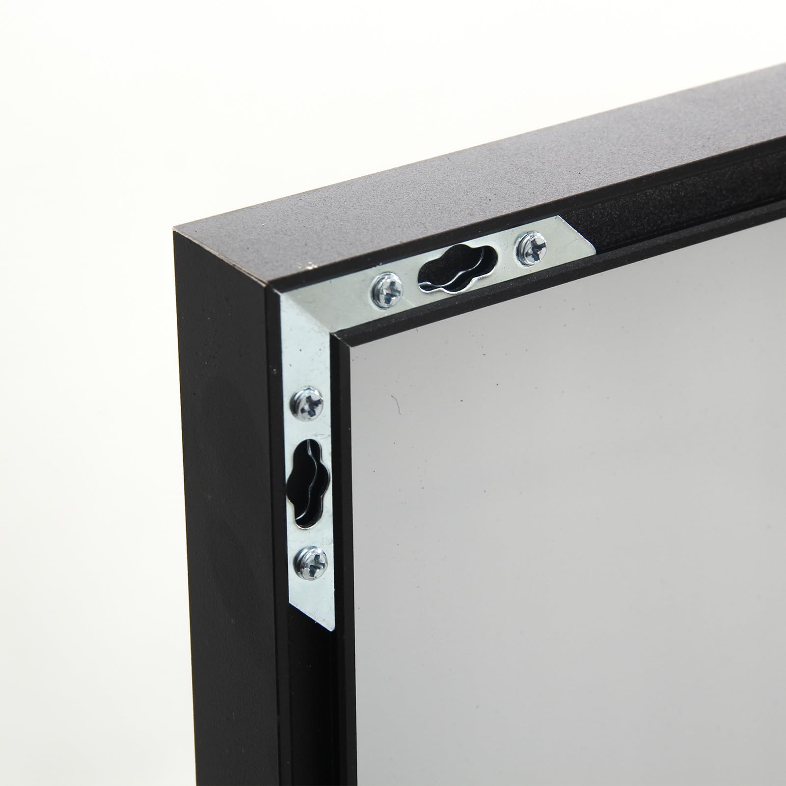 Specchio Pieno Lunghezza 162 x 53 cm, Grande Specchio da Pavimento Rettangolare da Appendere o Inclinare, Telaio in Lega di Alluminio Nero, Specchi su Piede per Soggiorno Camera