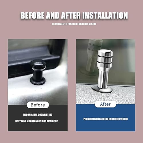 Miniatura 4 de 4 botones de bloqueo de puerta de modificación de automóvil, 1.9 x 0.4 pulgadas, impermeables, duraderas, de metal, para cerradura, pomo, pasador,