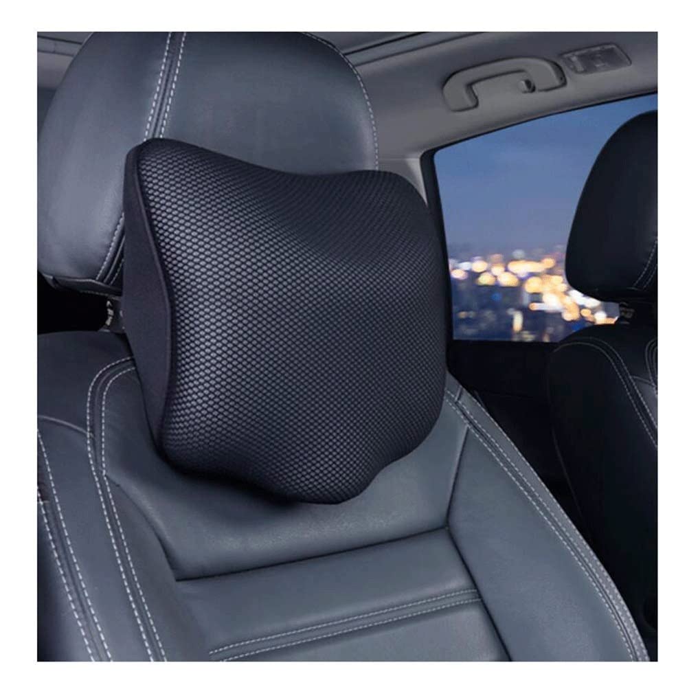 ZHCHAO Lumbar Pillow - Car waist lumbar and neck pillow soft and comfortable space memory cotton, relieve neck pain(Svart,28X28X14CM)