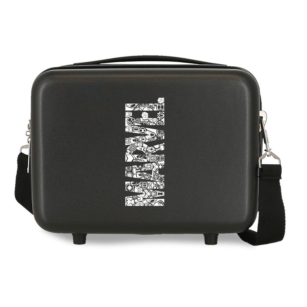 Marvel Heroes Logo Neceser Adaptable Negro 29x21x15 cms Rígido ABS 9,14L 0,8 kgs