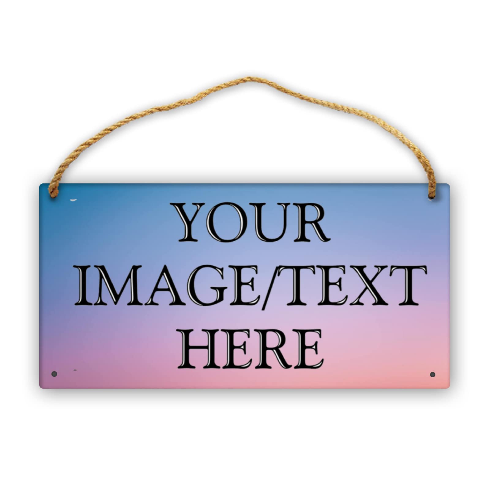 AOOEDM Personalised Hanging Wooden Sign Colorful-Gradient Personalised Door Plaque with Your Text Name Home Decor Man Cave Street Sign Welcome Sign