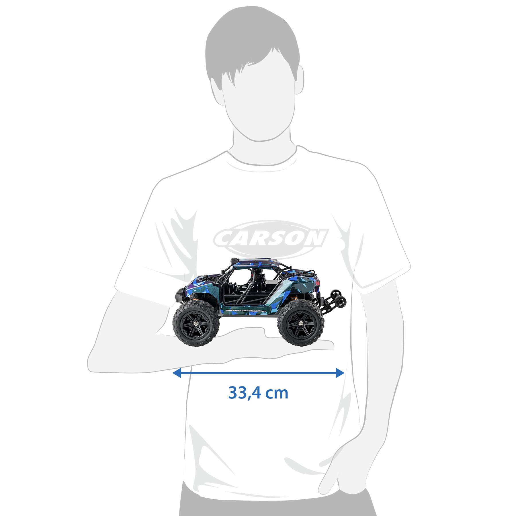 Carson 1:12 NemeSys 2.4G 100% RTR – zdalnie sterowany samochód, Offroad Truggy, w zestawie baterie i zdalne sterowanie, Truggy, 4WD, RC Car, Remote Controled Car, 30 min. czas jazdy