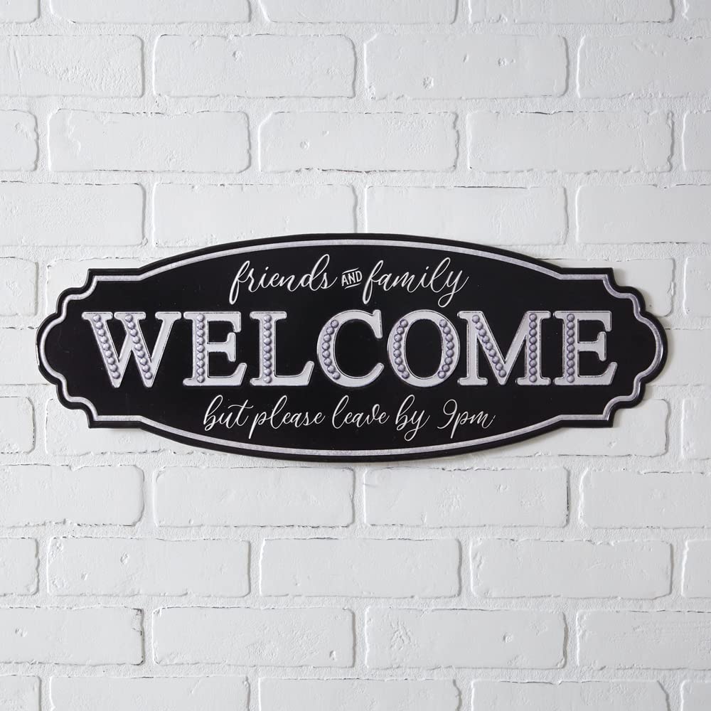CTW Home Collection Comical Welcome Wall Decorative Sign, 24-inch Width, Metal, Home Decor, Wall Accent