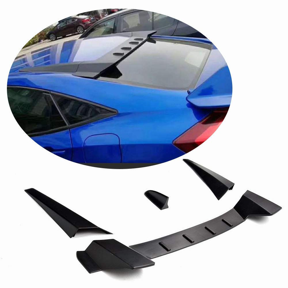 Yucss リアスポイラー ホンダ シビック セダン 2017 2018 未塗装 Abs スカイライト スポイラー ウィング アンテナ付き 4個/セット