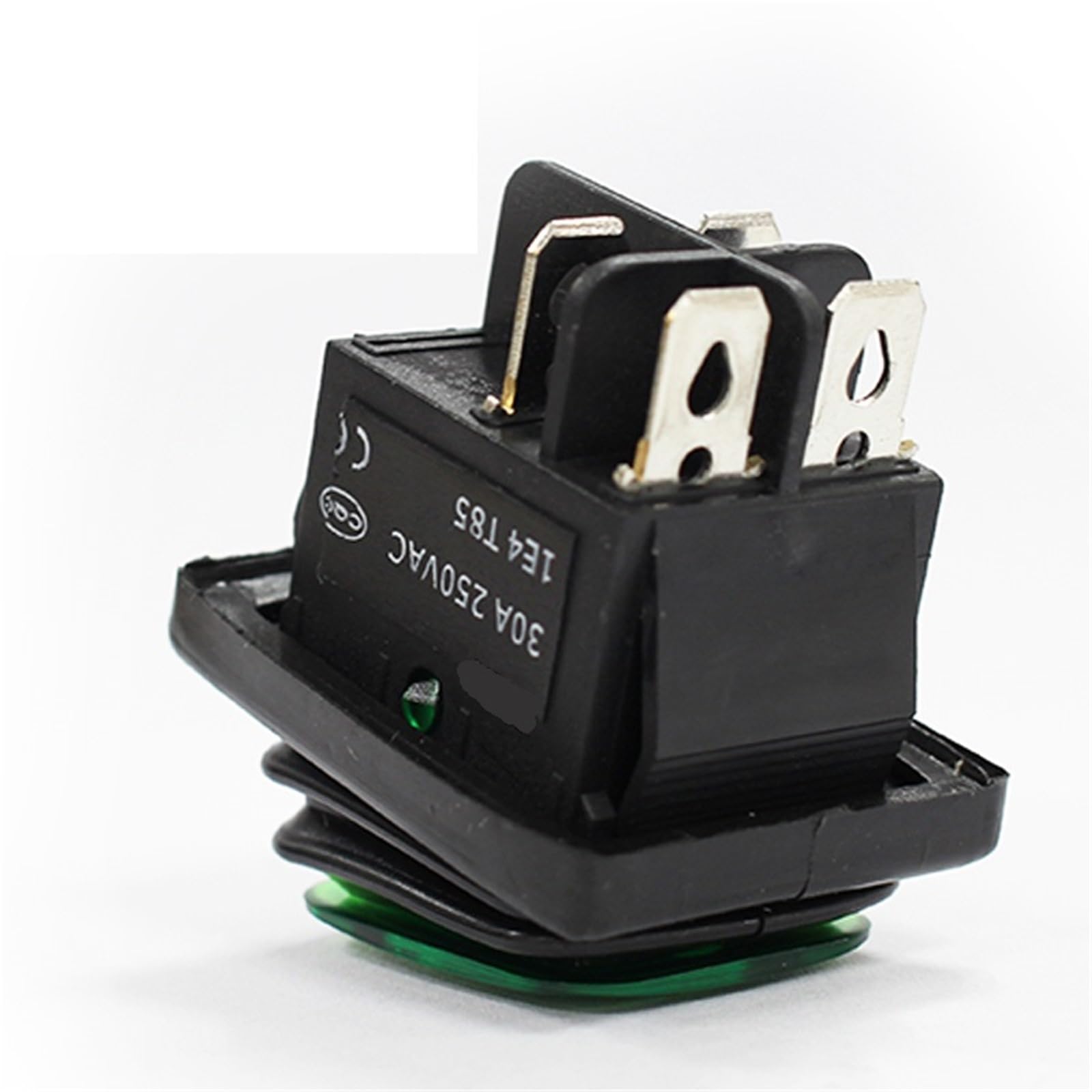 Interruptor basculante Kcd4 de alta resistencia, encendido y apagado, con punto de contacto plateado, pin de cobre, LED verde y rojo, 220 V, 30 A, 50 unidades(3,12v)