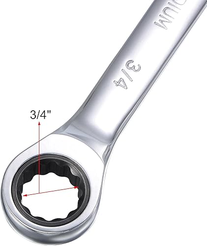 Miniatura 3 de uxcell Llave combinada de trinquete de 34 pulgadas SAE 72 dientes Herramientas de llave de trinquete de 12 puntos, Cr-V