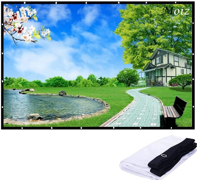 [Upgraded] MOIZ 65 Inch Projector Screen,4K HD 16:9 Portable Video ...
