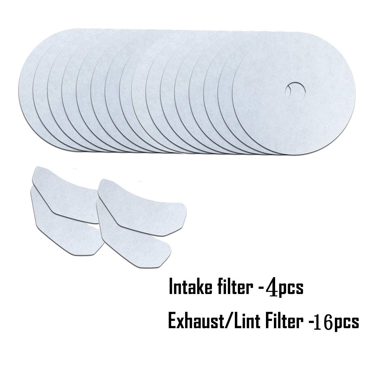 20 PCS Cloth Portable Dryer Exhaust Filters Set, Universal Dryer Lint Filter Replacement for Panda Magic Chef Sonya Dryers, Include 16 Exhaust Filters and 4 Air Intake Filters