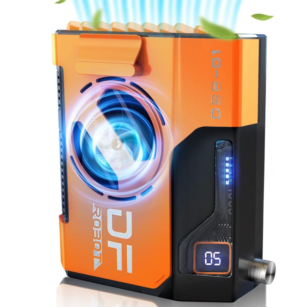 腰掛け扇風機 携帯 夏の旅の神器！10000mAh 長時間駆動 ベルトファン 可能ポータブル扇風機、5 段階超強風 腰掛けファン、Type-C 充電、多シーン対応、熱中症対策（ホワイト） (Orange)