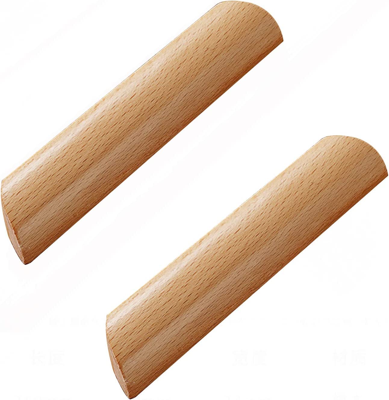 Poignées d'armoire en bois massif pour cuisine et commode - Lot de 2 boutons de meuble naturels