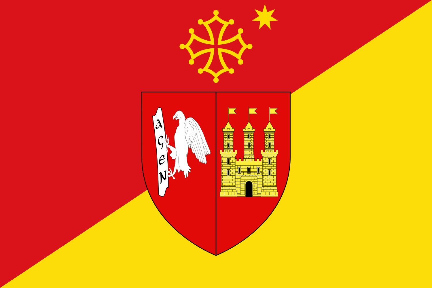 Drapeau Agen Occitania grand format pour décorer votre façade sans décoloration