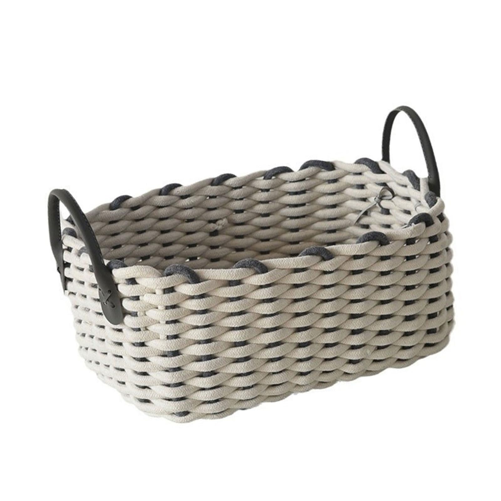 Stylish Woven Storage Basket Cotton Rope Portable Storage Organizers Solution with Handles Nursery