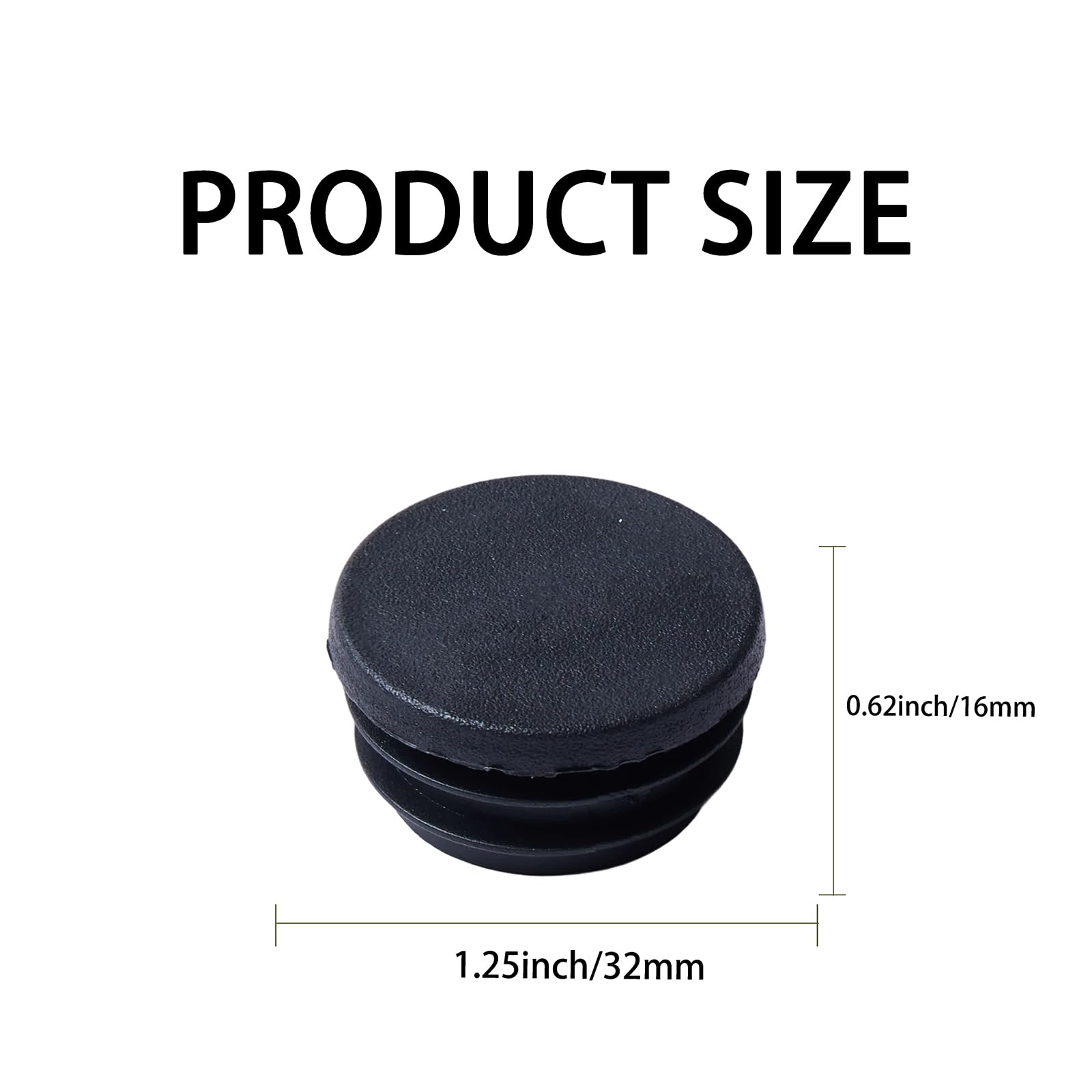 Tappi terminali rotondi in plastica da 1 1/4", tappi neri per gambe della sedia, confezione da 12 tappi per inserti, protezioni per mobili, tubi, tubi