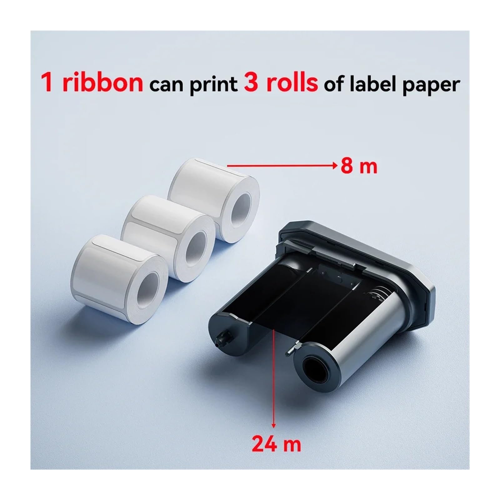 Nastro a trasferimento termico compatibile for Niimbot M2 Nero Bianco Rosso