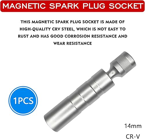 Miniatura 3 de beypovk Enchufe de bujía de 0.551 in, giratorio de 360 grados, universal, magnético, 12 puntos, unidad de 38 pulgadas, juego de herramientas de
