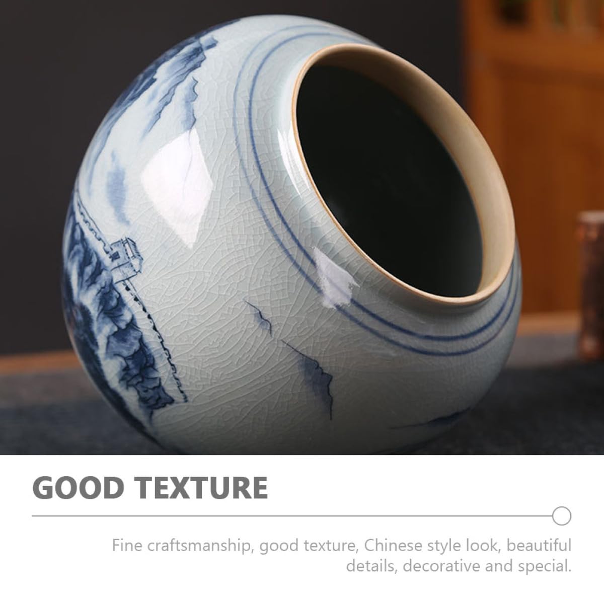 Keramik Teeblättern Teedose Chinesischen mit Stil Luftdichtem im Vintage Verschluss Dekorativem Design Losen Kaffeebohnen und für