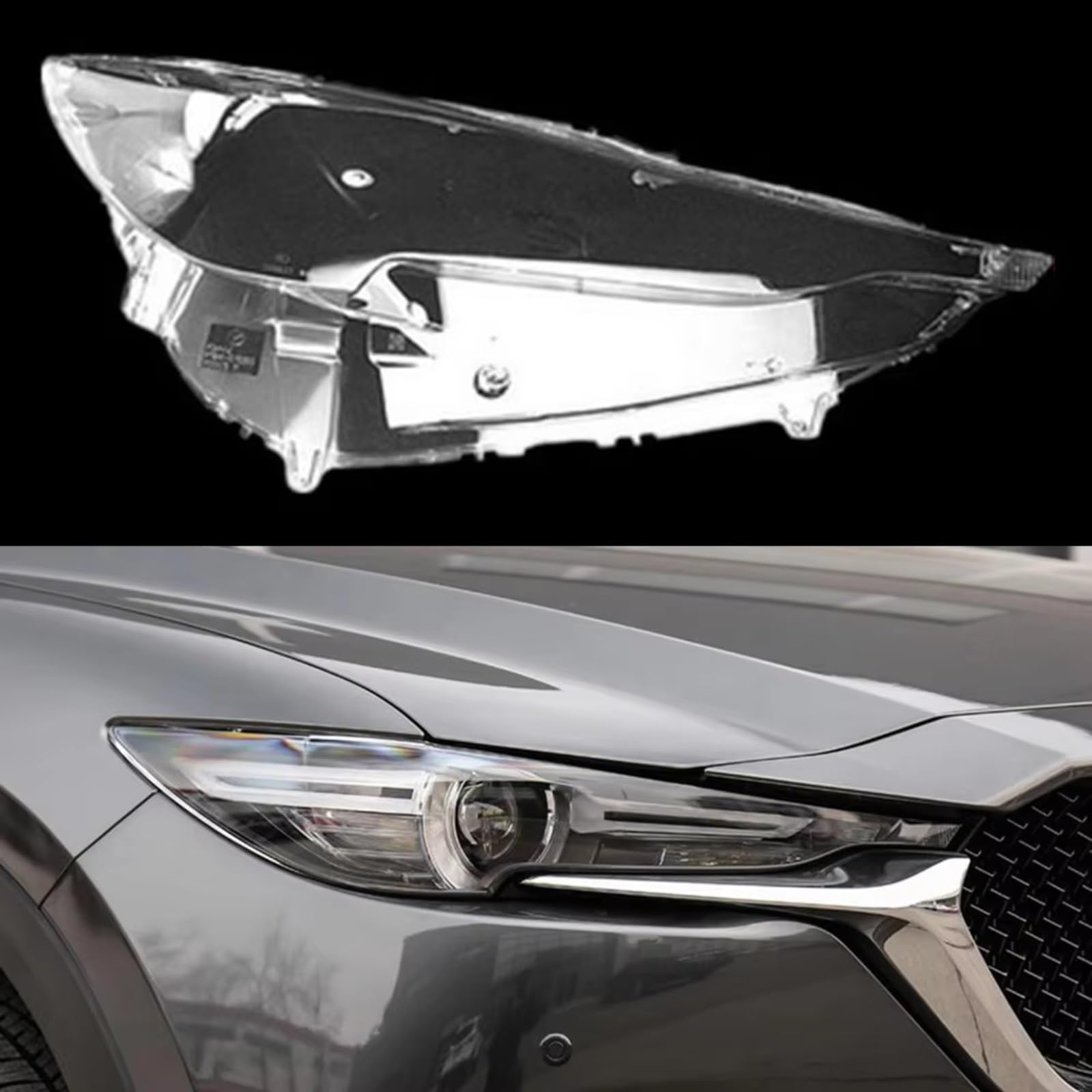 Lente Faro Para Coche Compatible Con Mazda Para CX-5 2017 2018 2019 Carcasa Faro Delantero Coche Cubierta Pantalla Transparente Piezas Lente