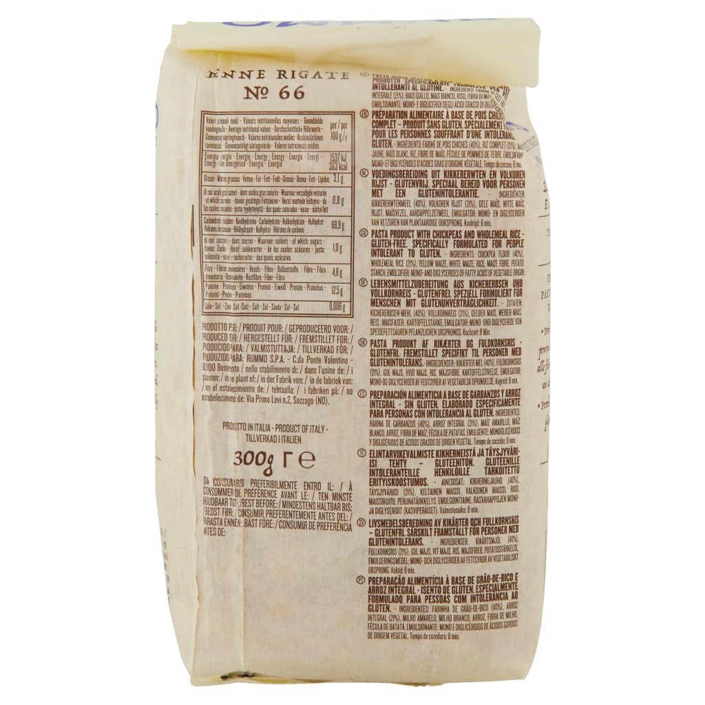 Italian Gourmet Penne Rigate N.66 pasta senza glutine 20 x 500g ceci riso | Mit toskanischen Kichererbsen und Vollkornreis; formato ruvido, glutenfrei, Gesamtnettogewicht 10 kg + Kostenlos Polpa 400g