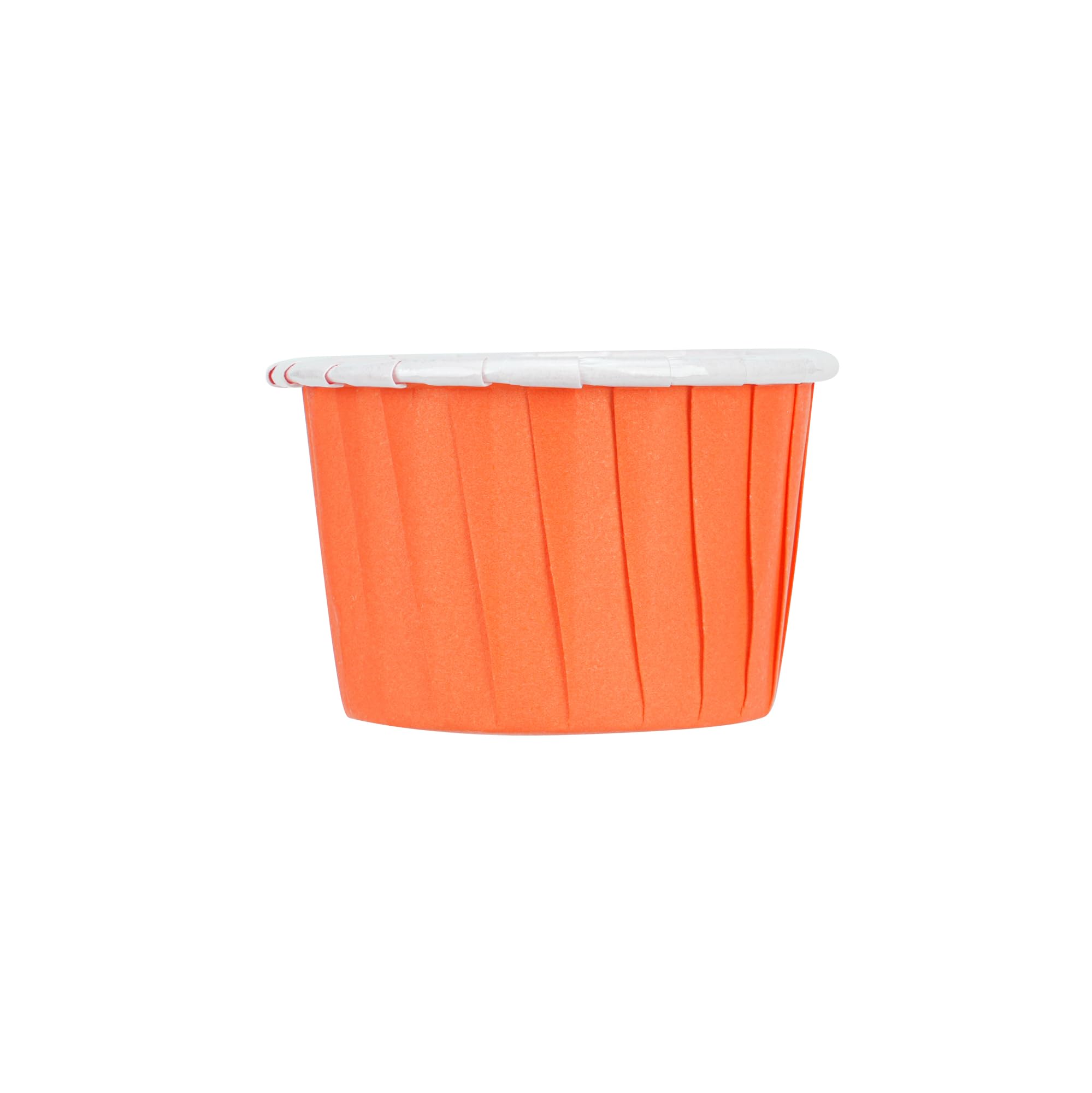 Restaurantware Panificio - Vasos para hornear de 1.6 onzas, 200 envoltorios plisados para cupcakes, listos para horno, desechables, papel naranja, para bodas, cumpleaños y más