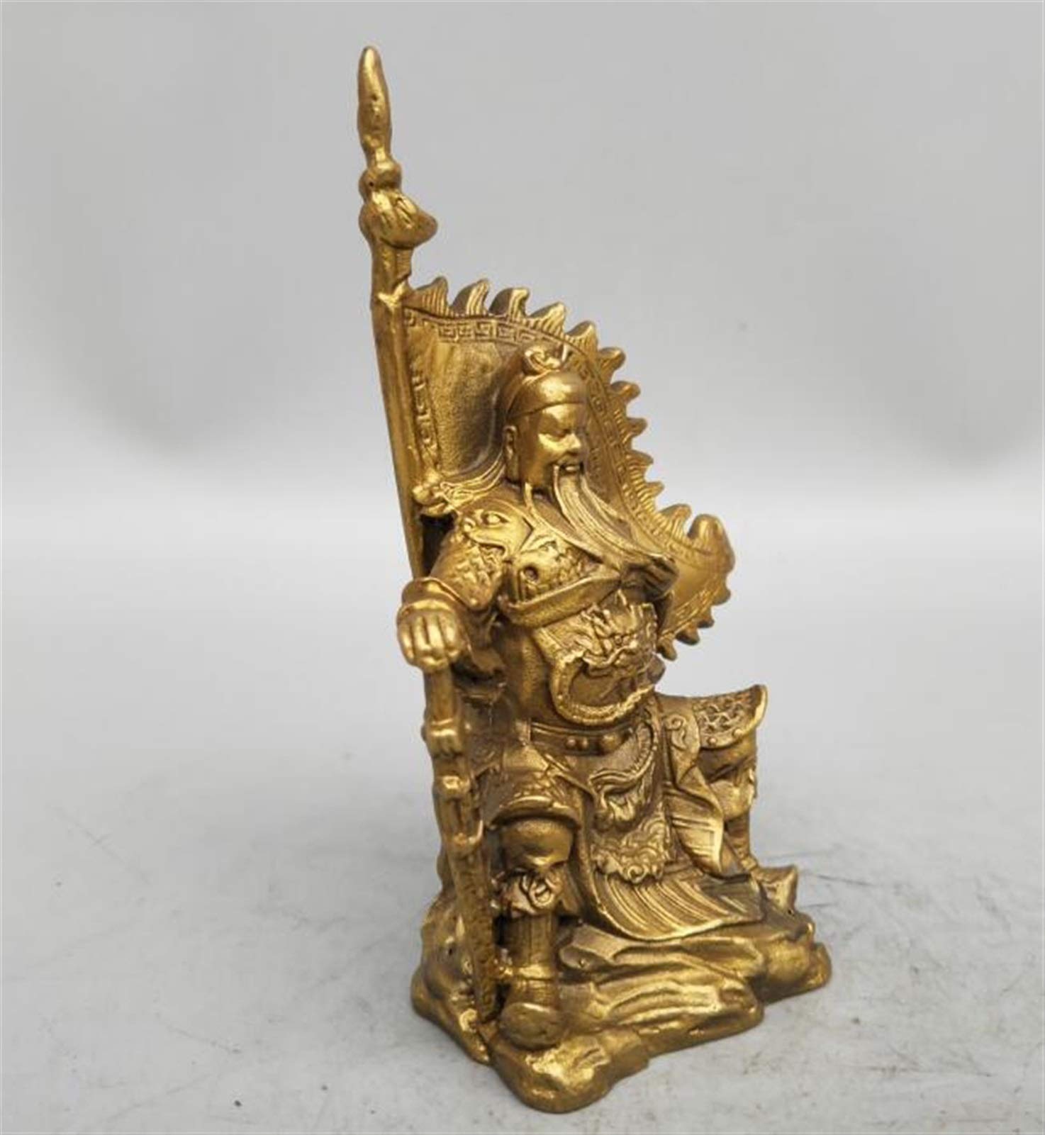 zxb-shop Guan Gong Statue China's carving pure brass guan gong statue. Feng Shui Decor Home Office Decoration