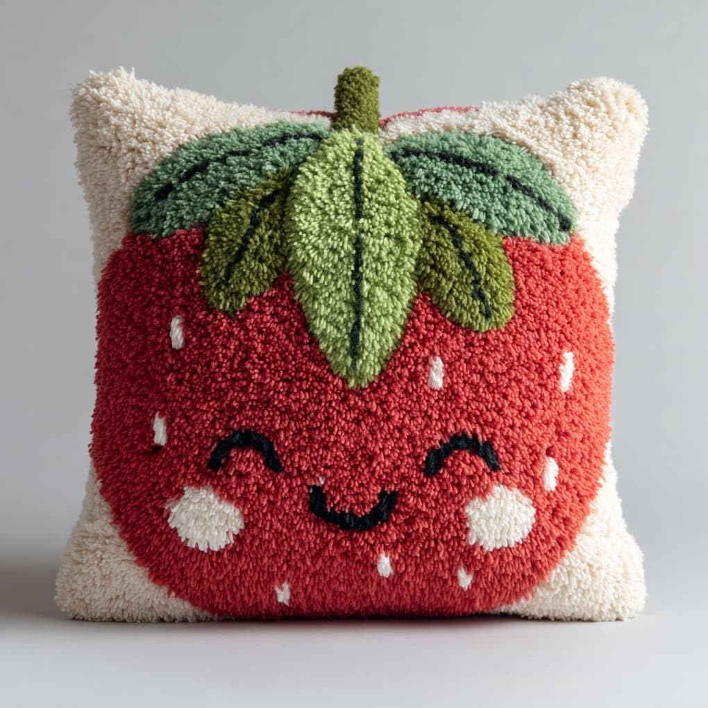 WallustrioaW Latch Hook Kits for Adults,Cartoon Strawberry