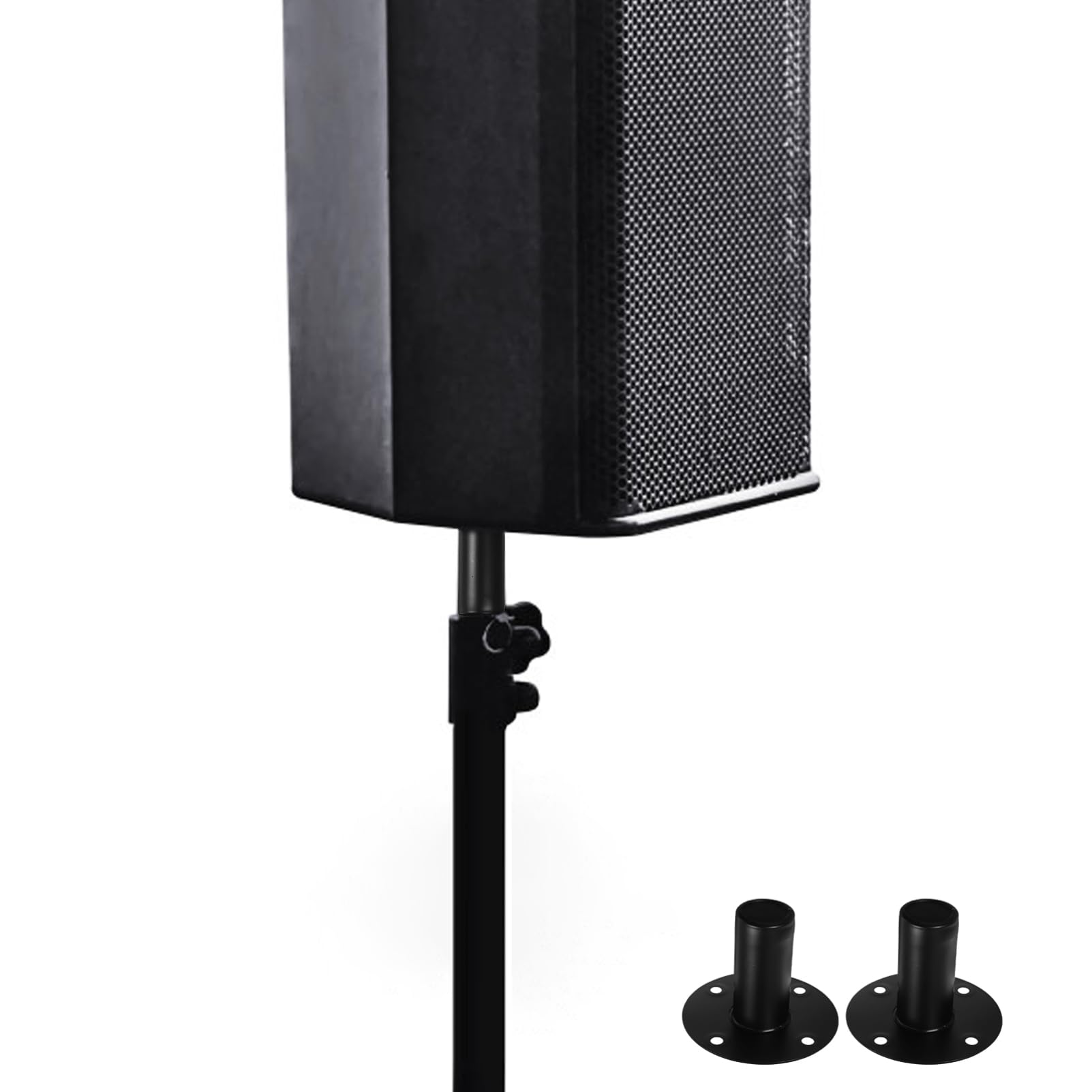 Mikinona Supporto per Altoparlante in Metallo Lega di Alluminio 10.5x4 Pollici Base Rotonda Robusta per Uso su Palco e Installazioni Audio Professionali