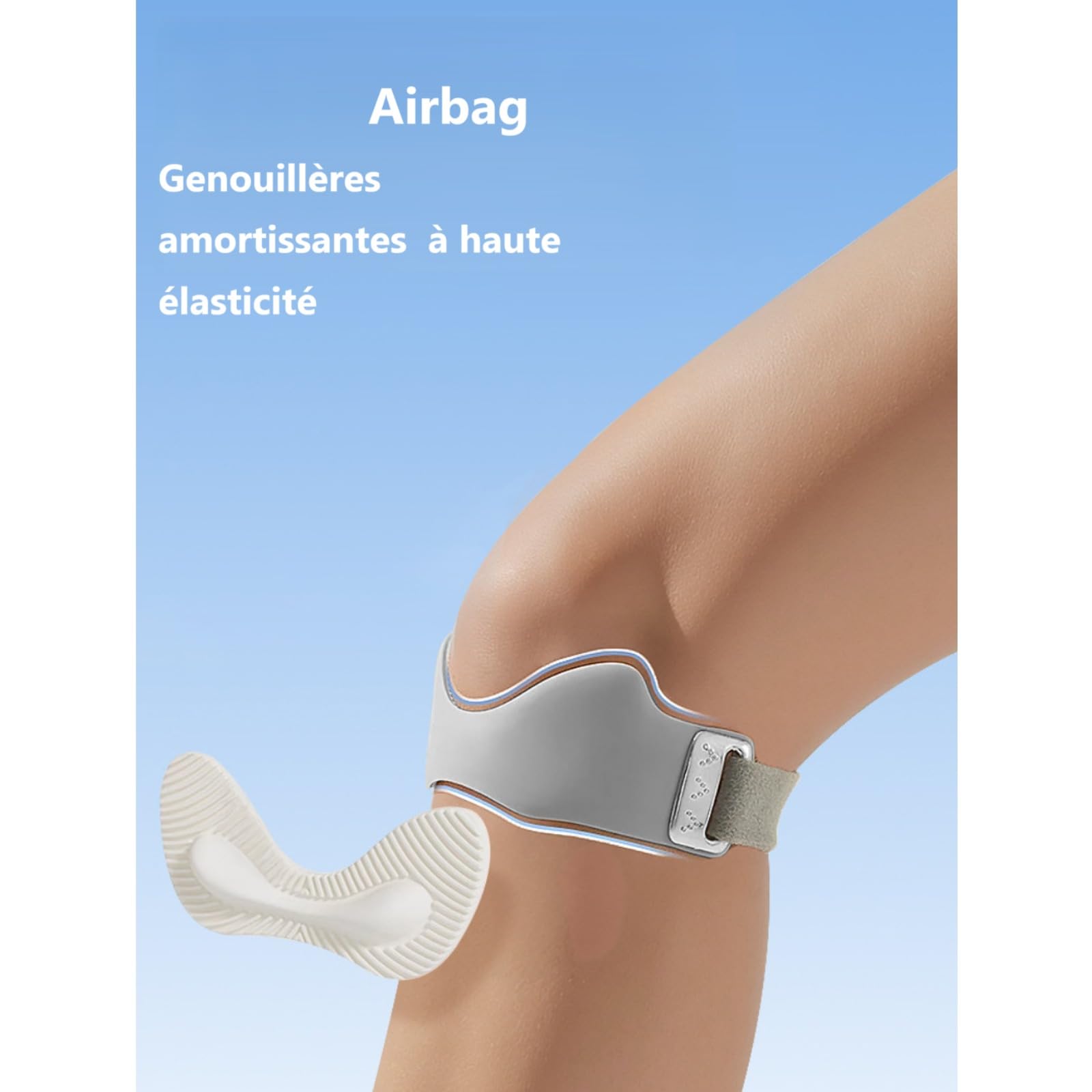 Inolyo Support Rotulien Réglable Antidérapant, Sangle Rotulienne Genoux(noir,2pcs)
