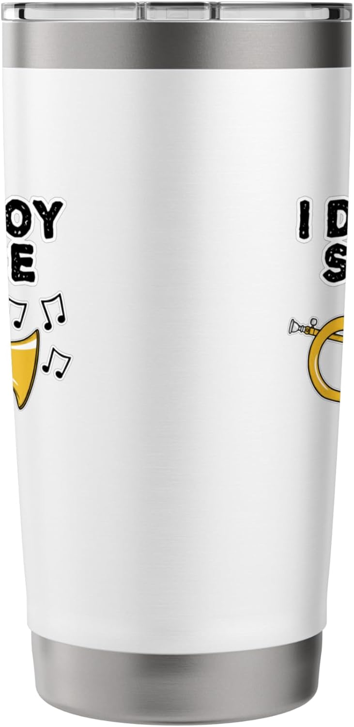 Flugelhorn Player, I Destroy Silence, Hornist Brass Musician Stainless Steel Insulated Tumbler - Image 2
