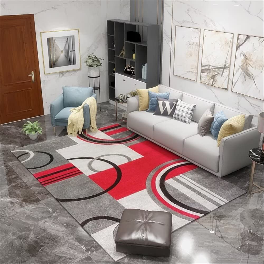 Tapis de salon géométrique rouge pour sublimer votre espace de vie