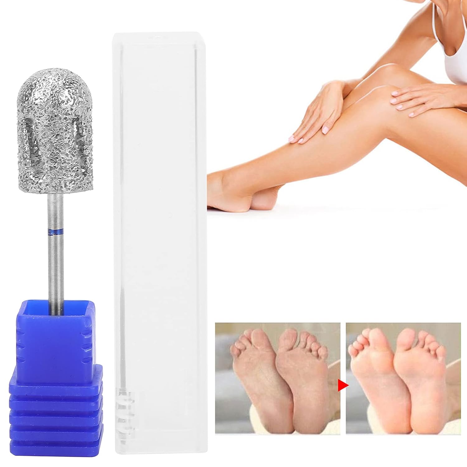 Drill Bit Safety Enough to Use,Stainless Steel Pedicure Drill Bit for Foot Calluses,Foot Nail Drill Bit Polishing Head Accessories for Repair Foot Skin(A1C)