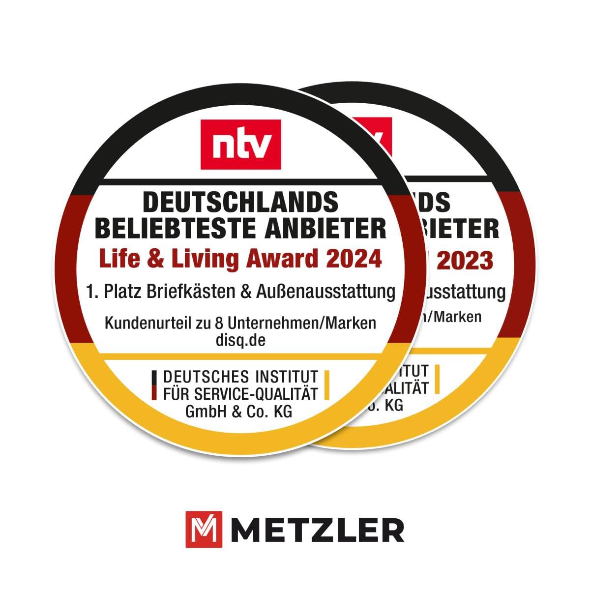 Metzler Cassetta Postale Bianca RAL 9016 con Finestra di Ispezione e Portagiornali – Targhetta Nominativa in Acciaio Inox Incisa – Impermeabile e Robusta | Siebert SF