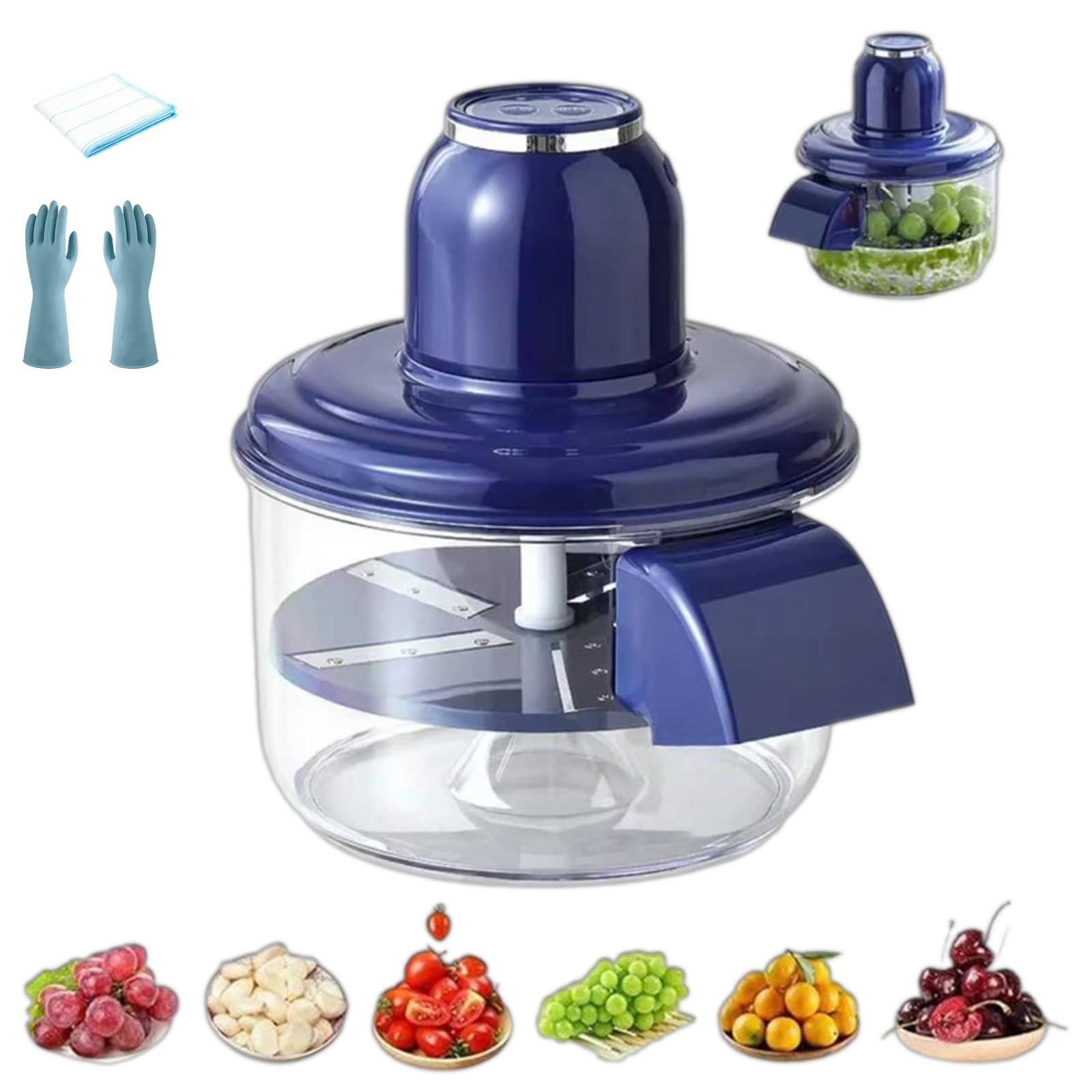 Machine à éplucheur électrique, Electric Grape Peeling Machine Garlic Peeler Skin Remover Rechargeable, Adapté Aux Cuisines Domestiques Et Professionnelles (1pc-bleu)