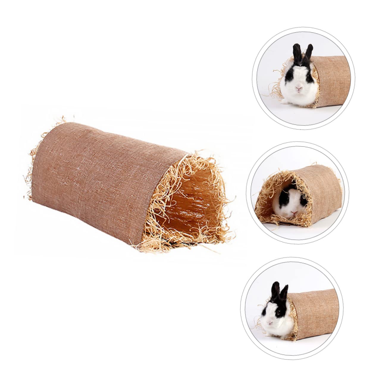 Túnel for hámster, túnel for conejitos, Nido, Jaula for hámster, Accesorios, cabaña for hámster, Colcha de Hierba for Mascotas, Rabb,Nidos para Mascotas pequeñas(Khaki,M)