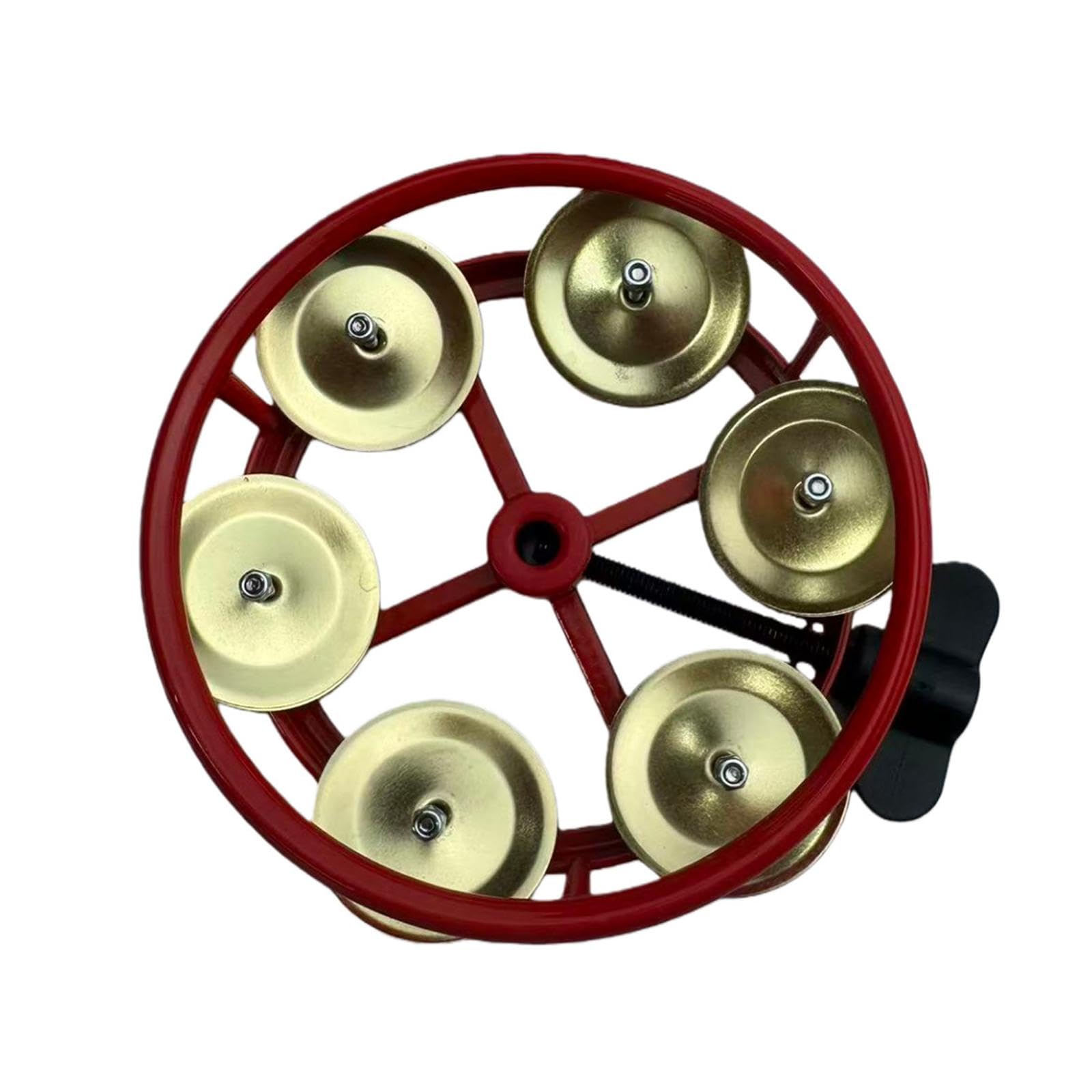 Oshhni Pandereta Hi Hat montable con de fila, accesorios de percusión compactos, piezas de musical, campana para escenarios, fiestas, KTV, Oro Rojo
