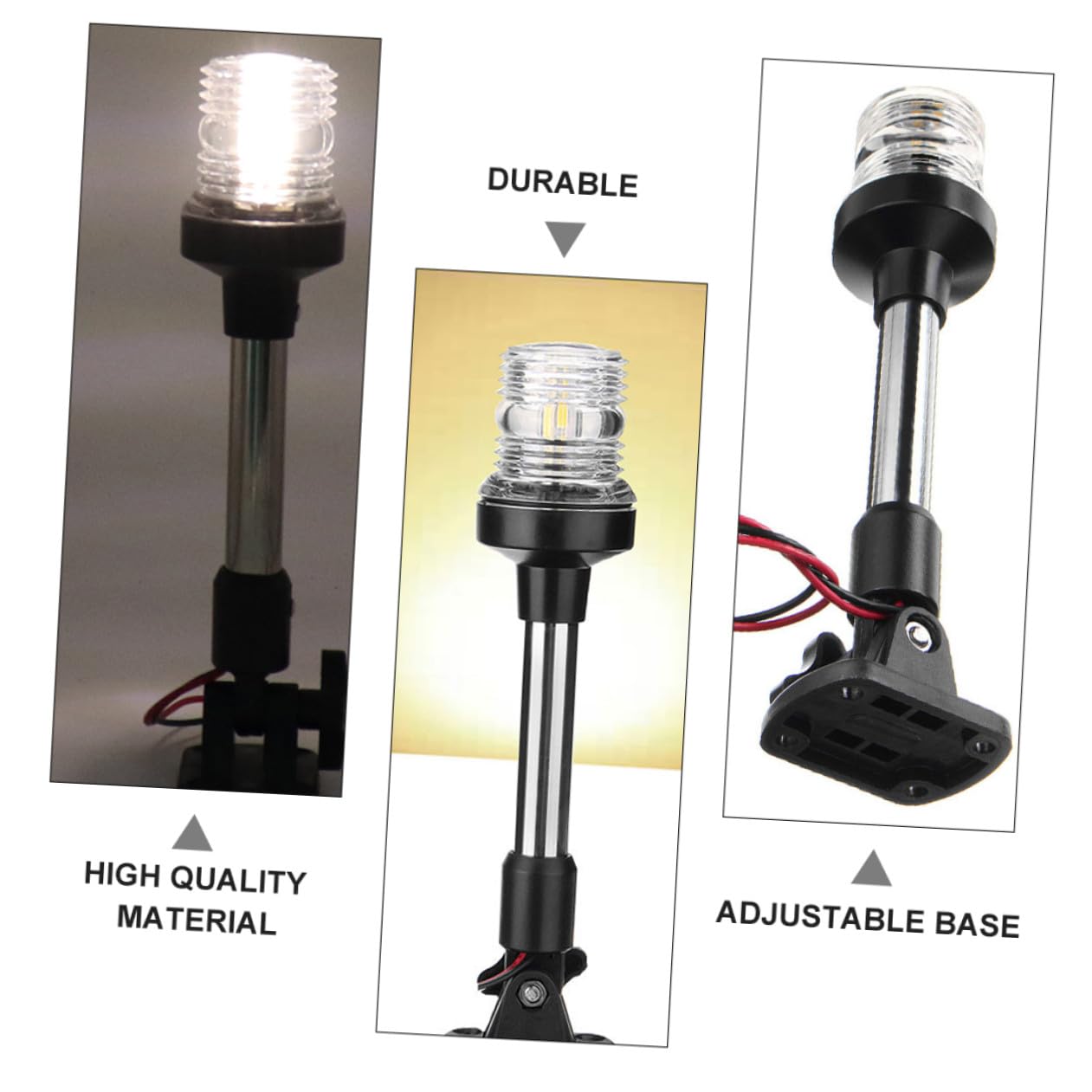 Luce di Navigazione LED per Barca da 12v Dc 360° Bianco 4000-4500k Consumo Energetico Ridotto e Struttura in Lega di Alluminio per Yacht e Imbarcazioni da Pesca