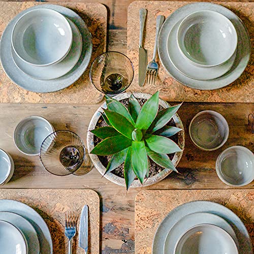 Cooks Professional Set of 4 Nordic Pasta Bowls with Reactive Glaze | 20cm Large Modern Stylish Ceramic Stoneware Salad Bowls | Microwave, Dishwasher, Oven & Freezer Safe Dinnerware | Grey - Image 6