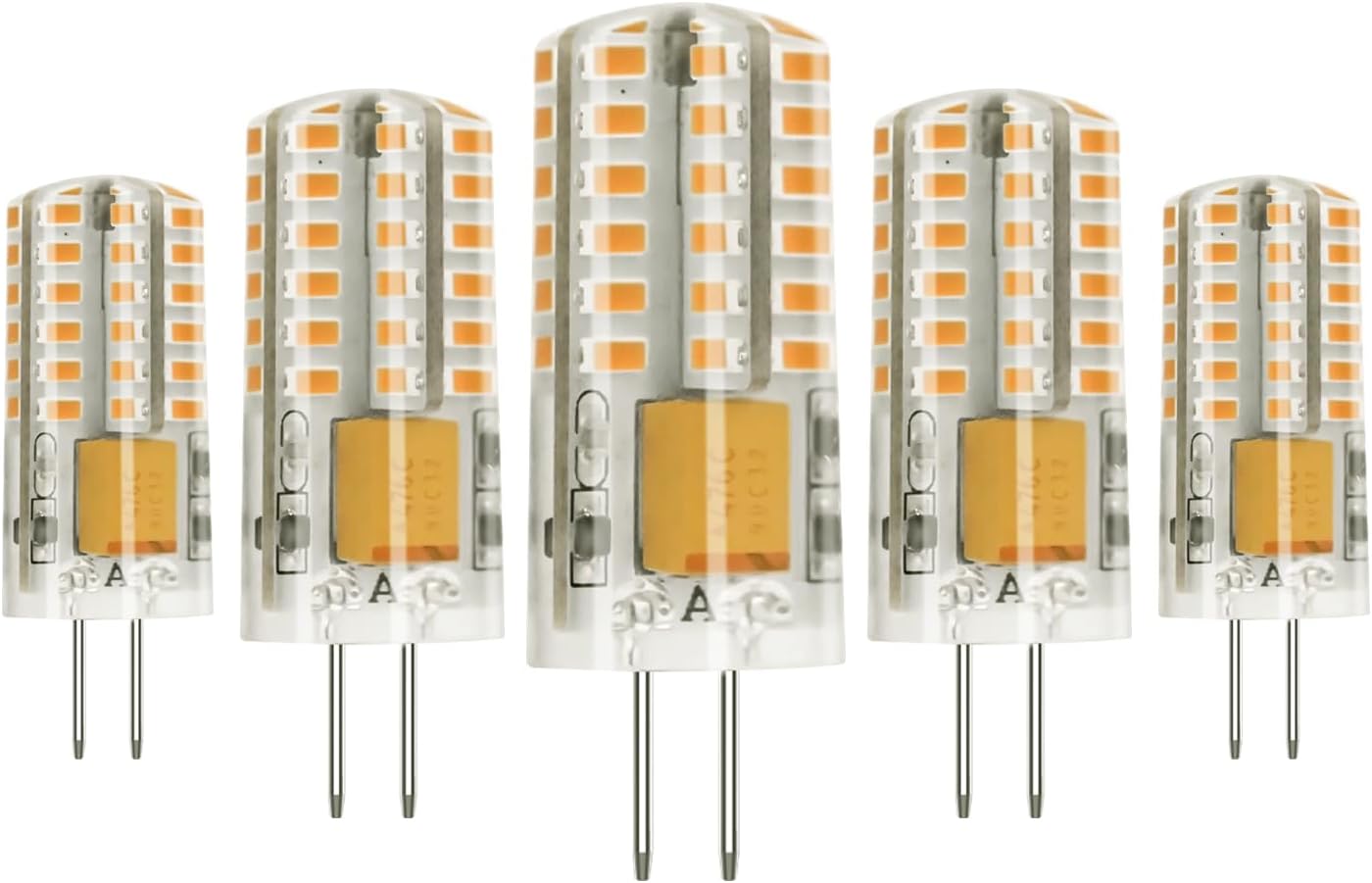 G4 LED Bulb 12V Bi Pin Base Replace 20W Halogen Bulbs for Home and Landscape Lighting Non-dimmable, 3W Warm White 2700K, 5 Pcs 3w 2700k Warm White, 5 Pcs
