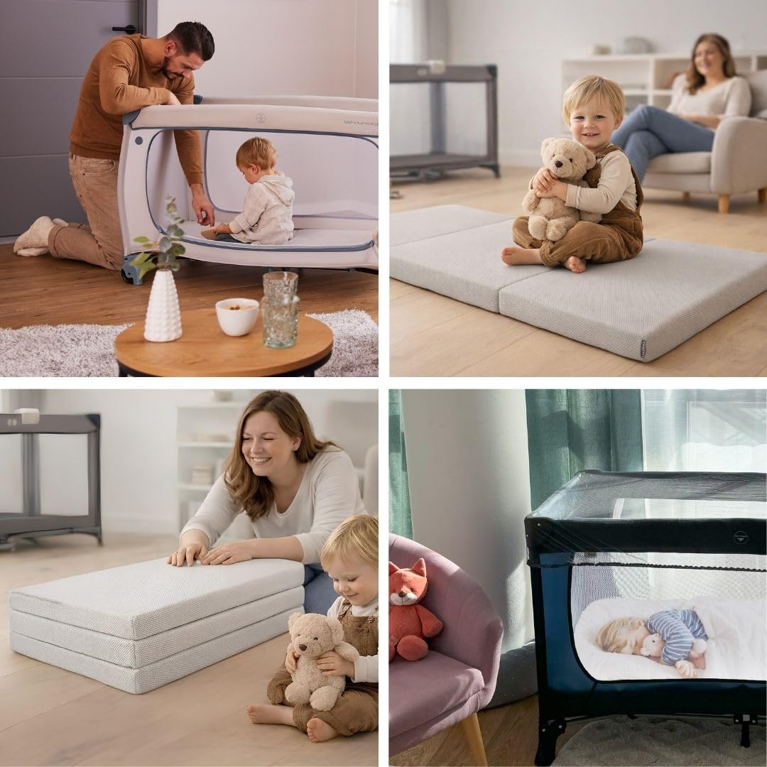 hauck Lit Parapluie Bébé avec Matelas Sleep N Play Go Plus - Dusty Blue