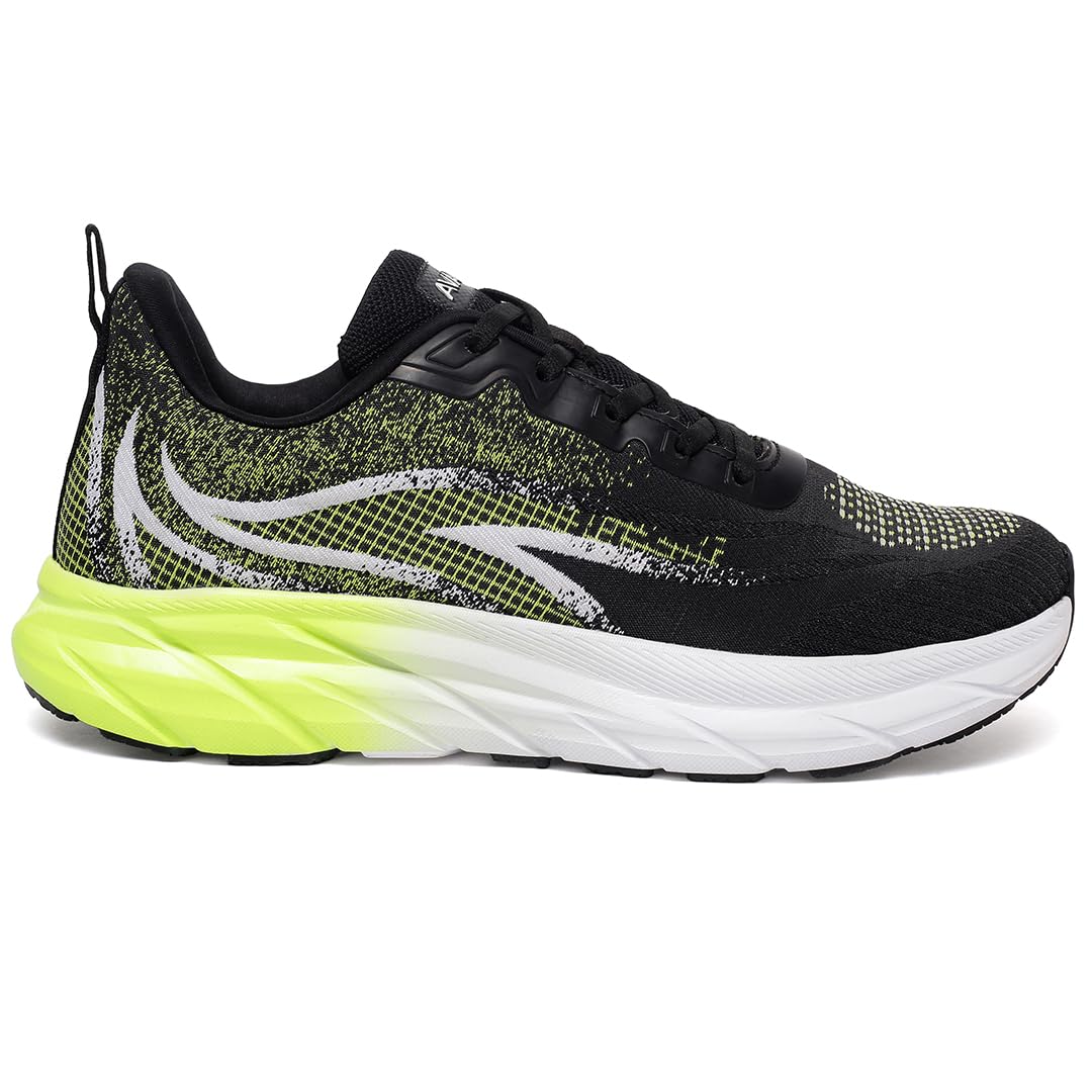 AVANT Men's SonicWave Running Shoes - Superior Cushioning, Enhanced Grip TPR Outsole, Superior Traction, Anti Skid, Lightweight, Shock Absorption Tech, Sports Footwear (AVMSH203CL02UK9_Black_UK9) 1