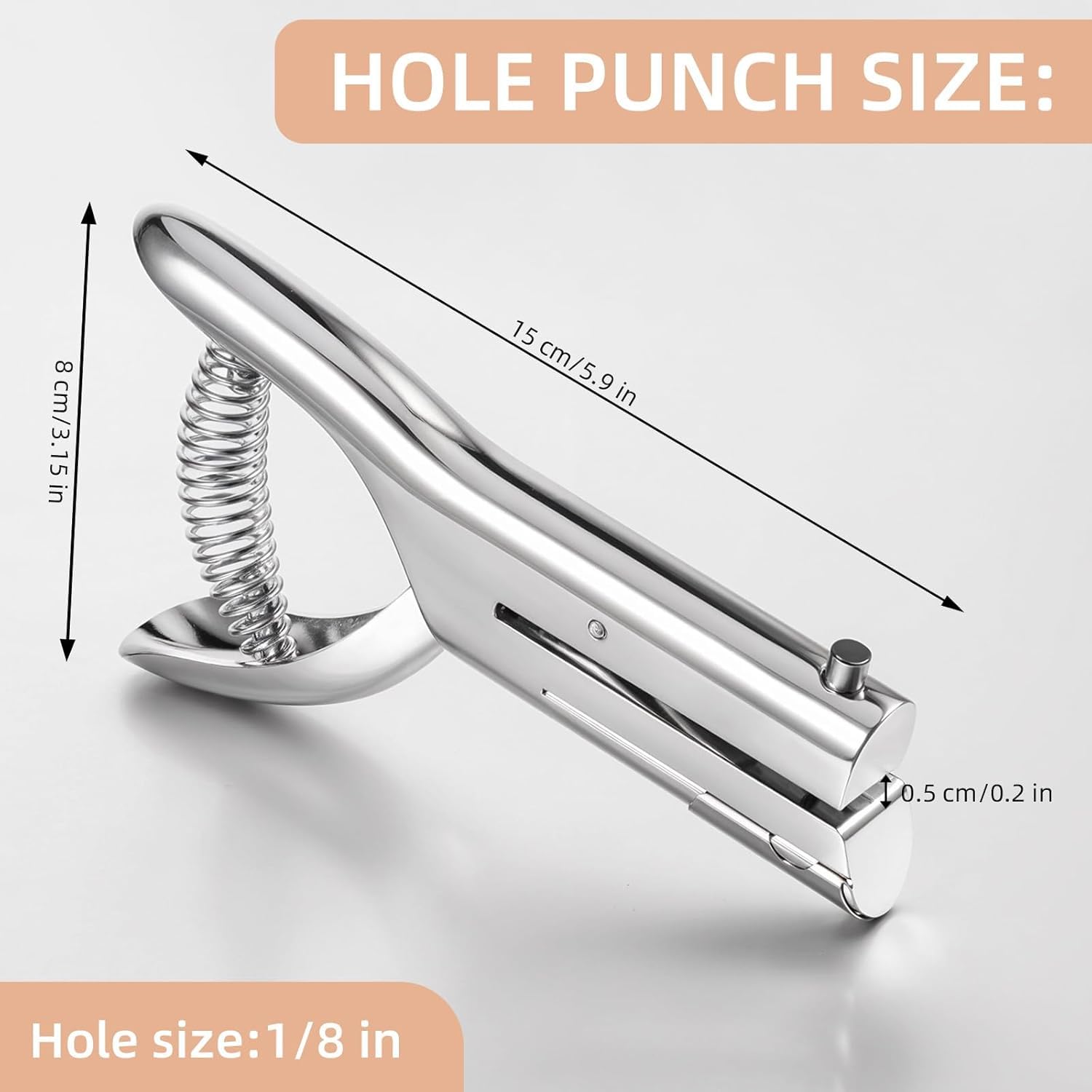 Punzonatrice A Foro Singolo, 3mm Perforatore A Pinza Foratrice Per Carta Perforatrice Carta, Punzonatore Singolo Per Carte, Cartoncini, Pvc, Cartelle, Profondità 53mm, 20 Fogli