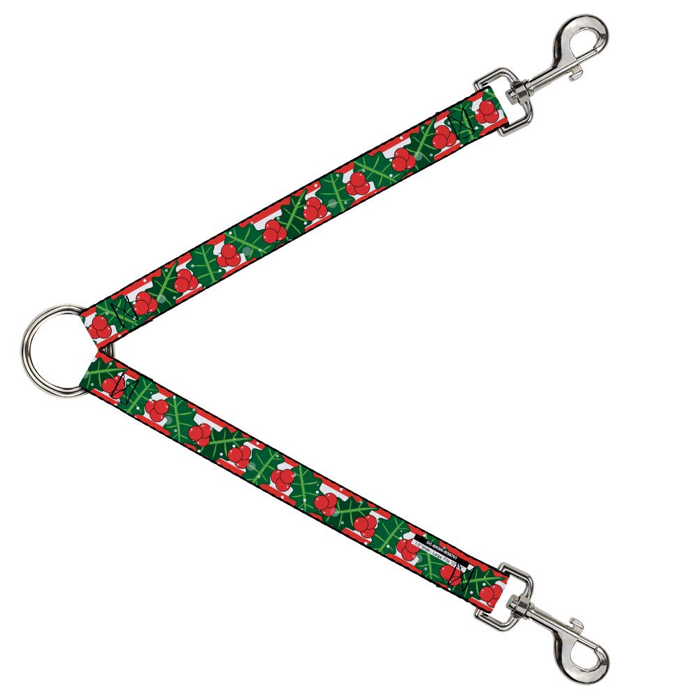 Répartiteur de laisse pour chien double attache houx enneigé rouge blanc vert 0,3m
