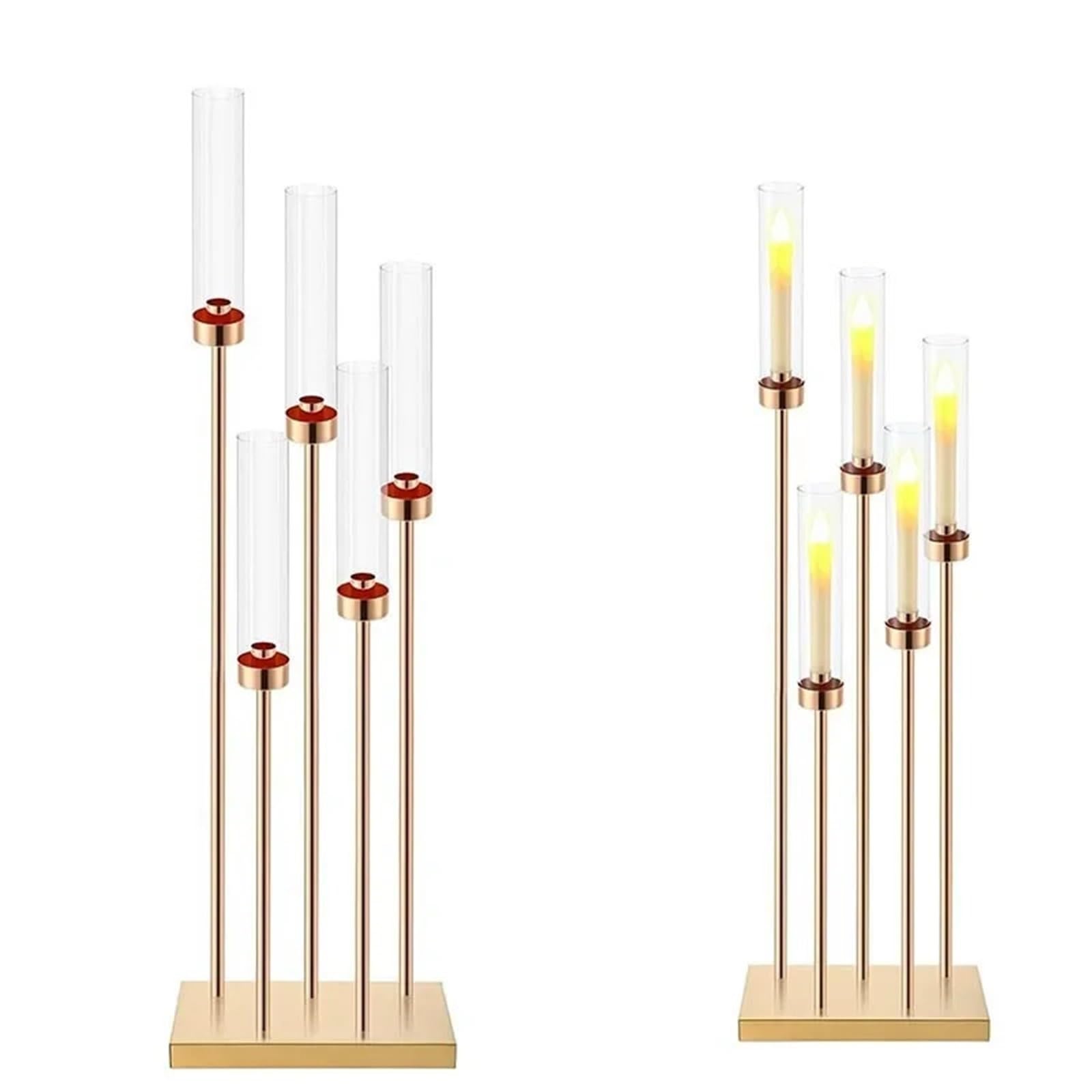 Candelabros de Centro Mesa 42,5'' Alto, candelabros Metal 5 Brazos para Bodas Candelero
