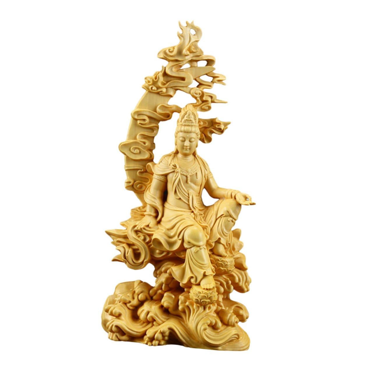 Statue Guanyin bois pour un cadeau artisanat unique et symbolique