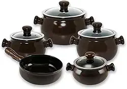 Conjunto de Panelas de Cerâmica Premiere Joy, 5 Peças, Chocolate, Ceraflame