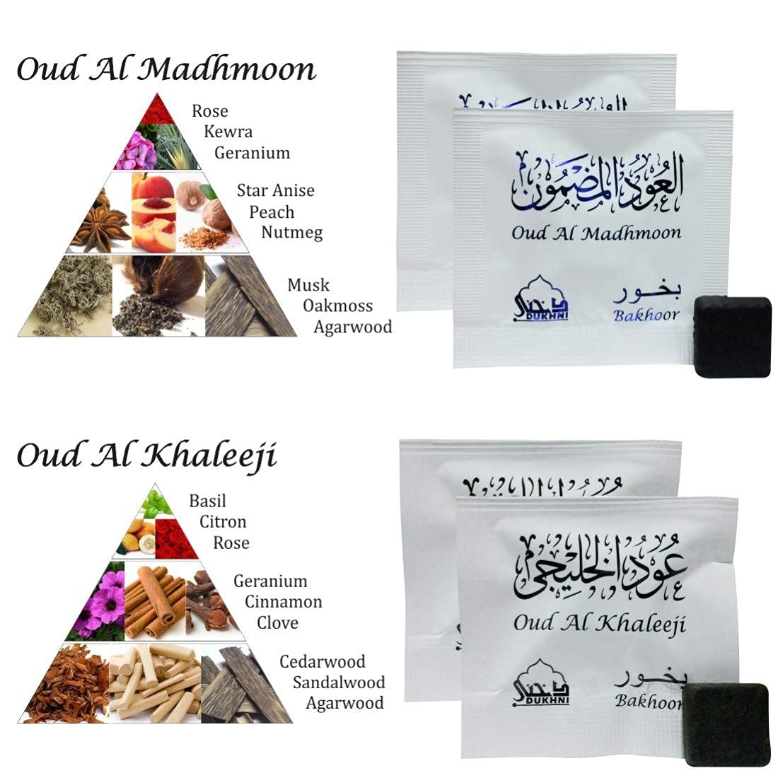 Buy Dukhni Oud Bakhoor Incense Variety Box (20 Pieces) & Rainbow Exotic