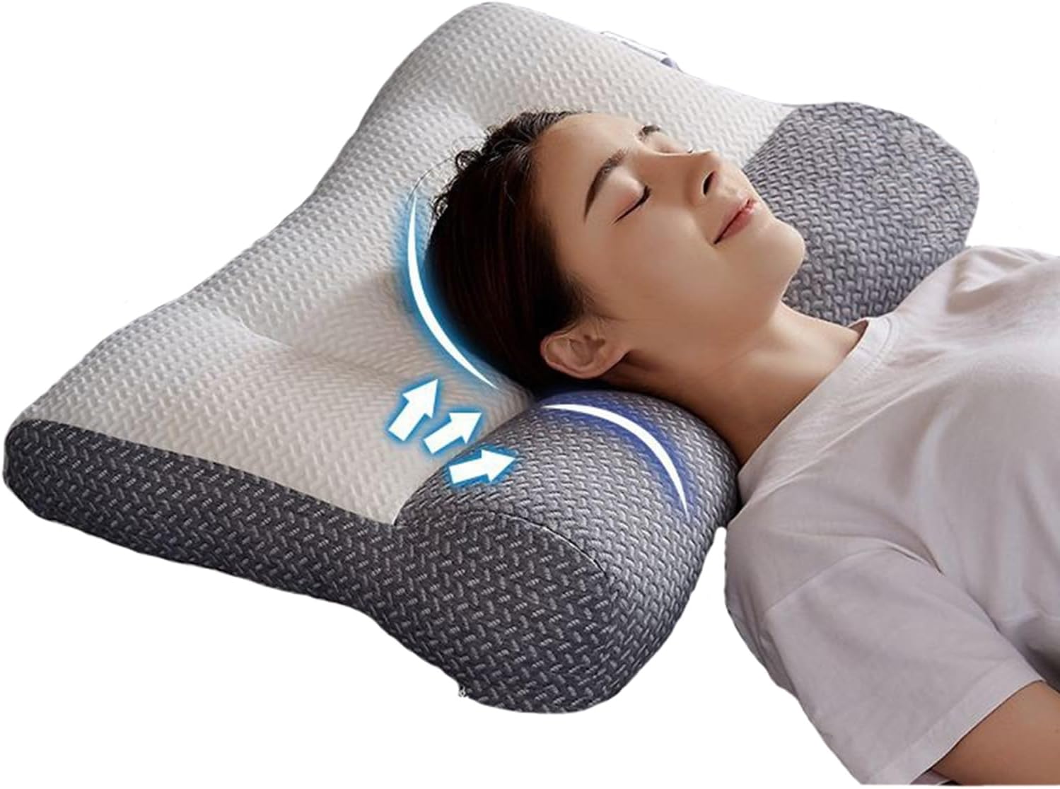 Ergonomic Pillow for Neck and Shoulder Pain, Neck Pillow Orthopedic Correction Repair Traction Contour Pillow Side Sleeper Pillow, Upgraded Cervical Spine Assist Sleep Bed Pillow