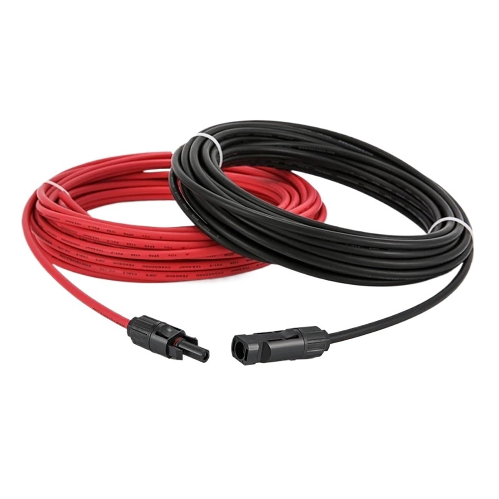 1 par de cables de cobre para panel solar, 6, 4, 2,5 mm², 10, 12, 14 AWG, negro y rojo, con cables solares fotovoltaicos (14 AWG-2,5 mm2,5 m, un extremo instalado)