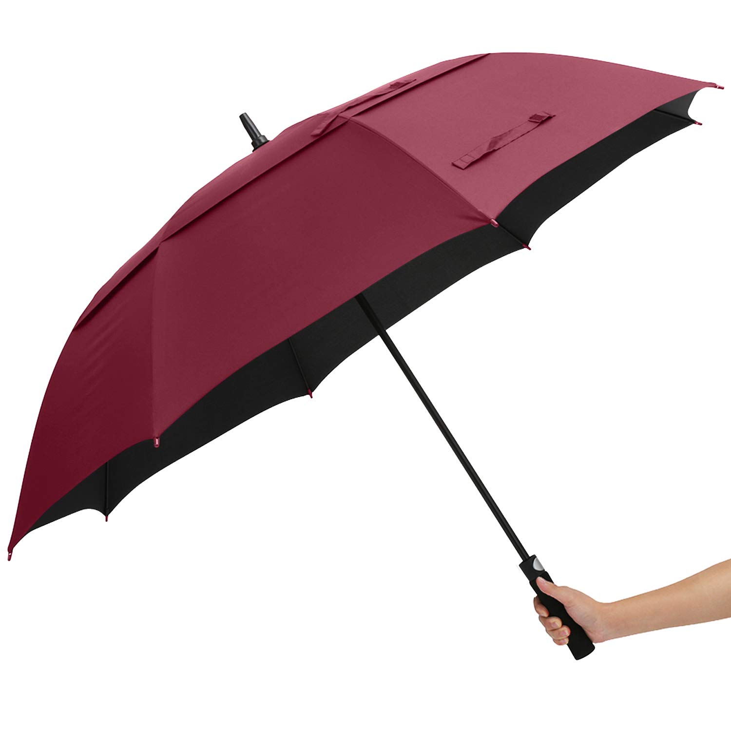 ABCCANOPY62/68 Inch Large Golf Umbrella, Automatic Open Golf Umbrella, Double Canopy Oversize Umbrall For Man or Family Vented Windproof Waterproof Umbrella UPF 50+ Blocking UV 99.98%