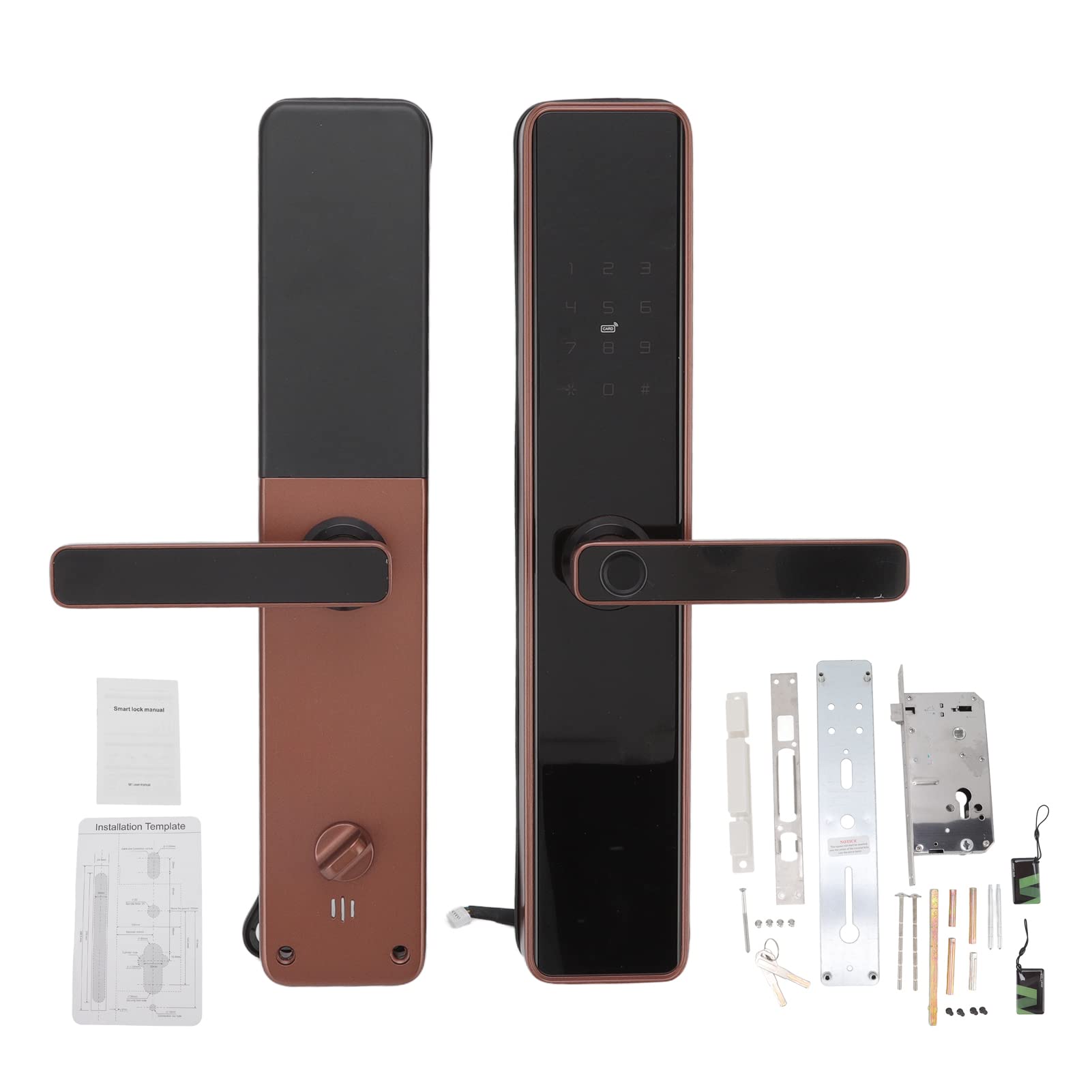 Serratura intelligente per porta con impronta digitale, sblocco con scheda IC, sblocco automatico con password elettronica, serratura antifurto per hotel, soggiorno in famiglia,