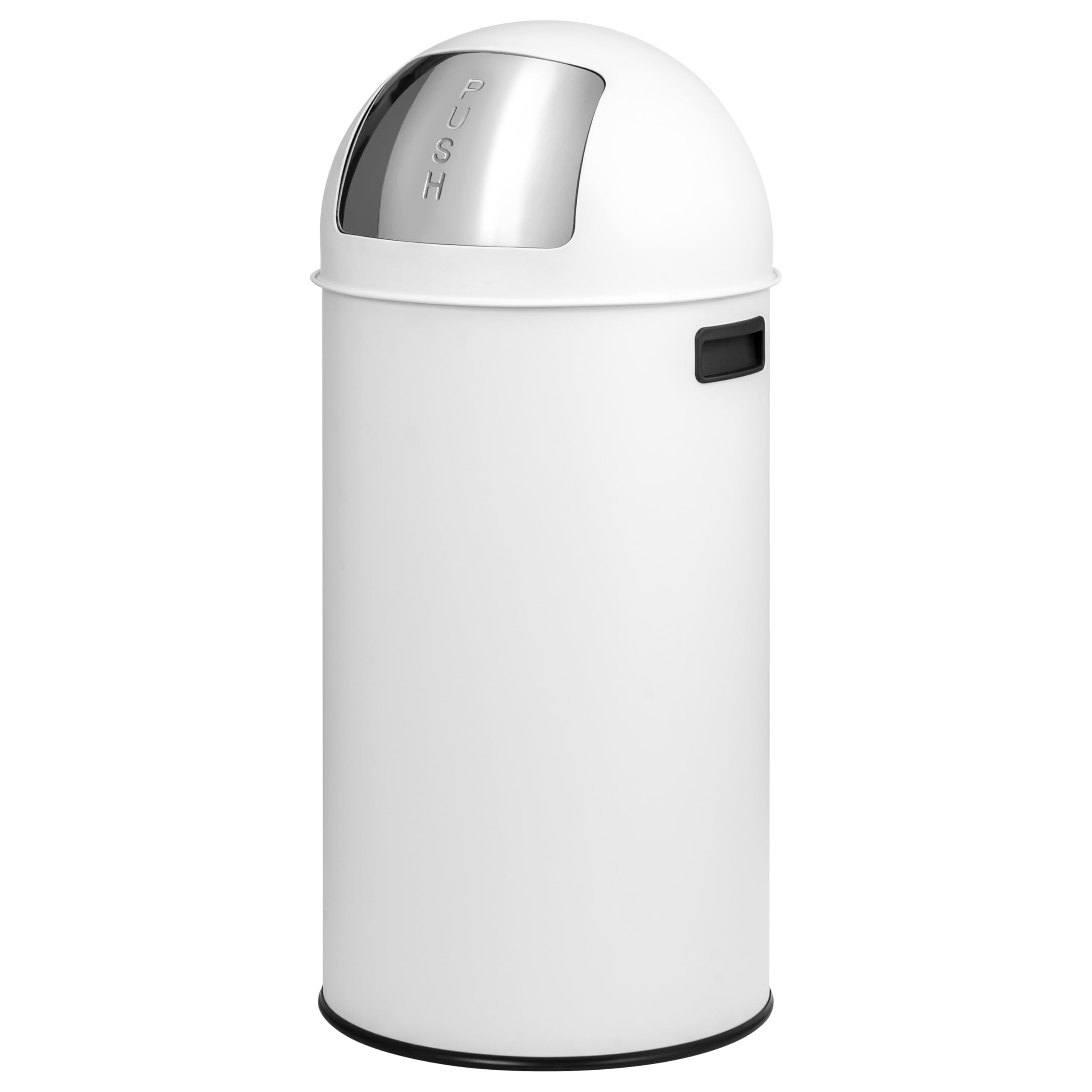 Pattumiera A Spinta 35L Eluno – Retro In Lamiera D'acciaio, Bianco, Per Cucina